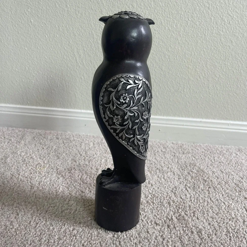 Three Hands Corp‎ Black Owl Figurine Sculpture Decorative Accent 42984